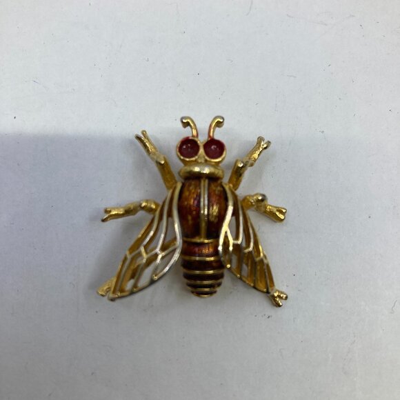 Vtg BOUCHER signed enamel insect fly brooch - Picture 1 of 3